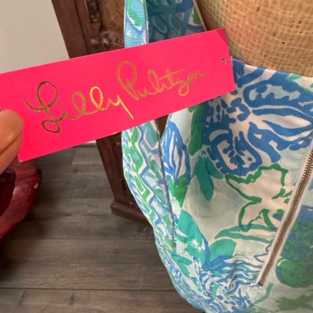 Lilly Pulitzer Blue and Green Mini Dress 2 - Picture 8 of 13